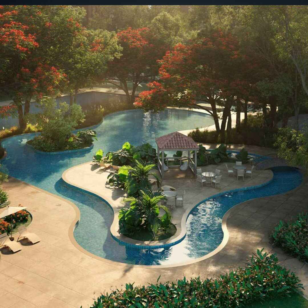 Resort-style pool and gazebo